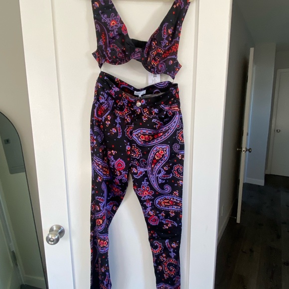 WeWoreWhat Pants - weworewhat two piece paisley set